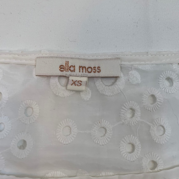 Ella Moss SZ XS NWT White Eyelet Top - Picture 3 of 5
